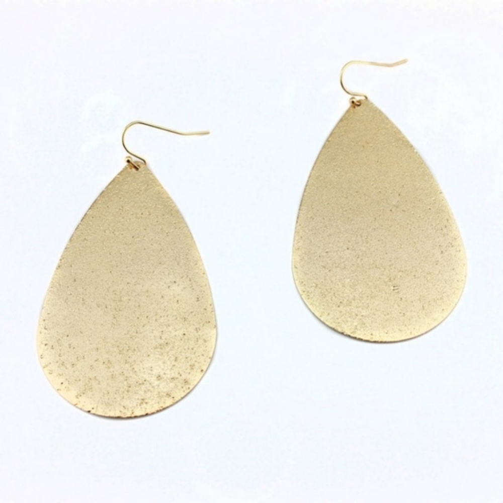 Metallic Tear Drop Earrings - Picture 5 of 6